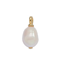16K Gold Filled 25mm White Ringed Freshwater Pearl Pendant