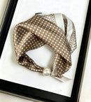 Small Polka Dot Scarf with Pearl