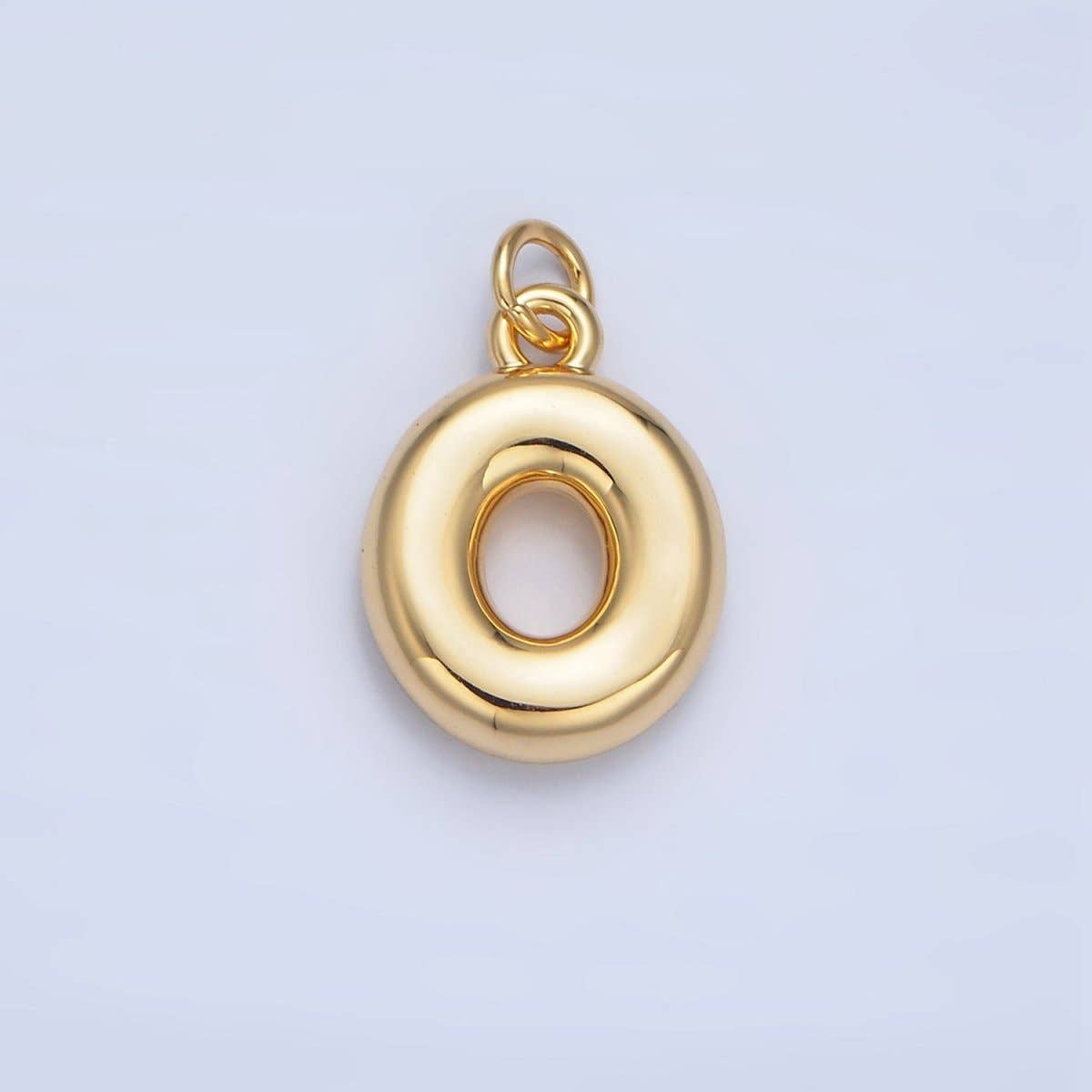 24K Gold Filled 17mm Initial Letter Chubby Balloon Charm