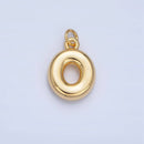 24K Gold Filled 17mm Initial Letter Chubby Balloon Charm