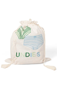 Lingerie Green and Blue Embroidered Travel Packing Bag