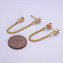 16k Gold Filled CZ Chain Link Stud Earrings