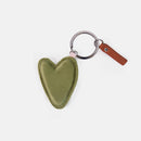 Soft Green Velvet Heart Keyring