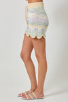 Scalloped Leg Opening Sweater Shorts