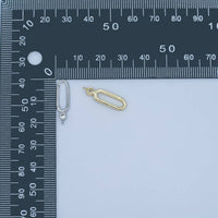 24K Gold Filled Clear Cz Oblong Push Gate Finding