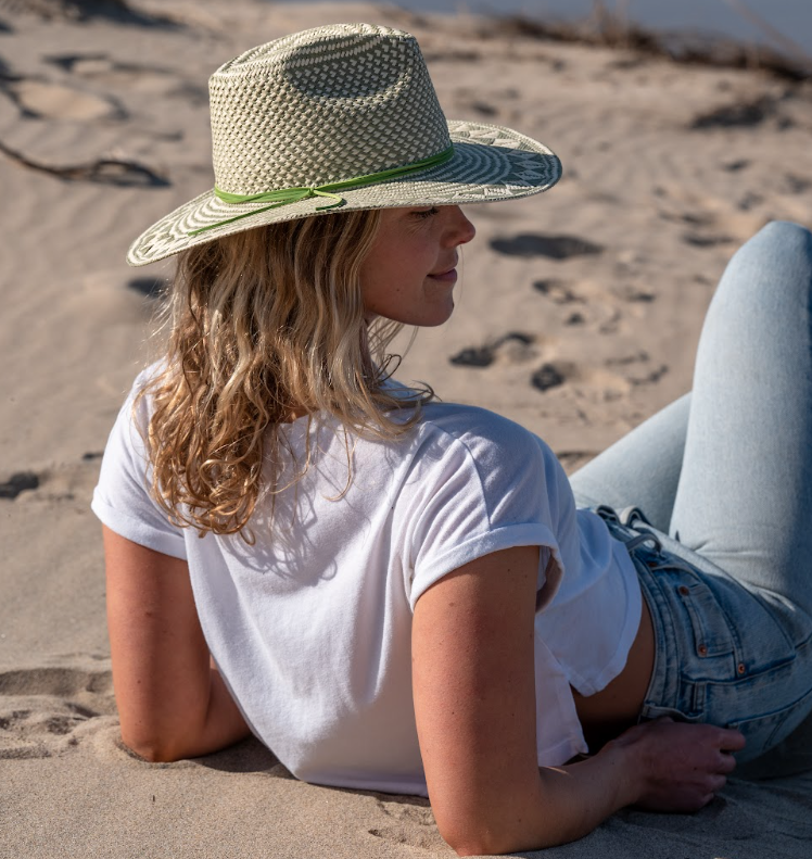Two Tone Safari Straw Sun Hat