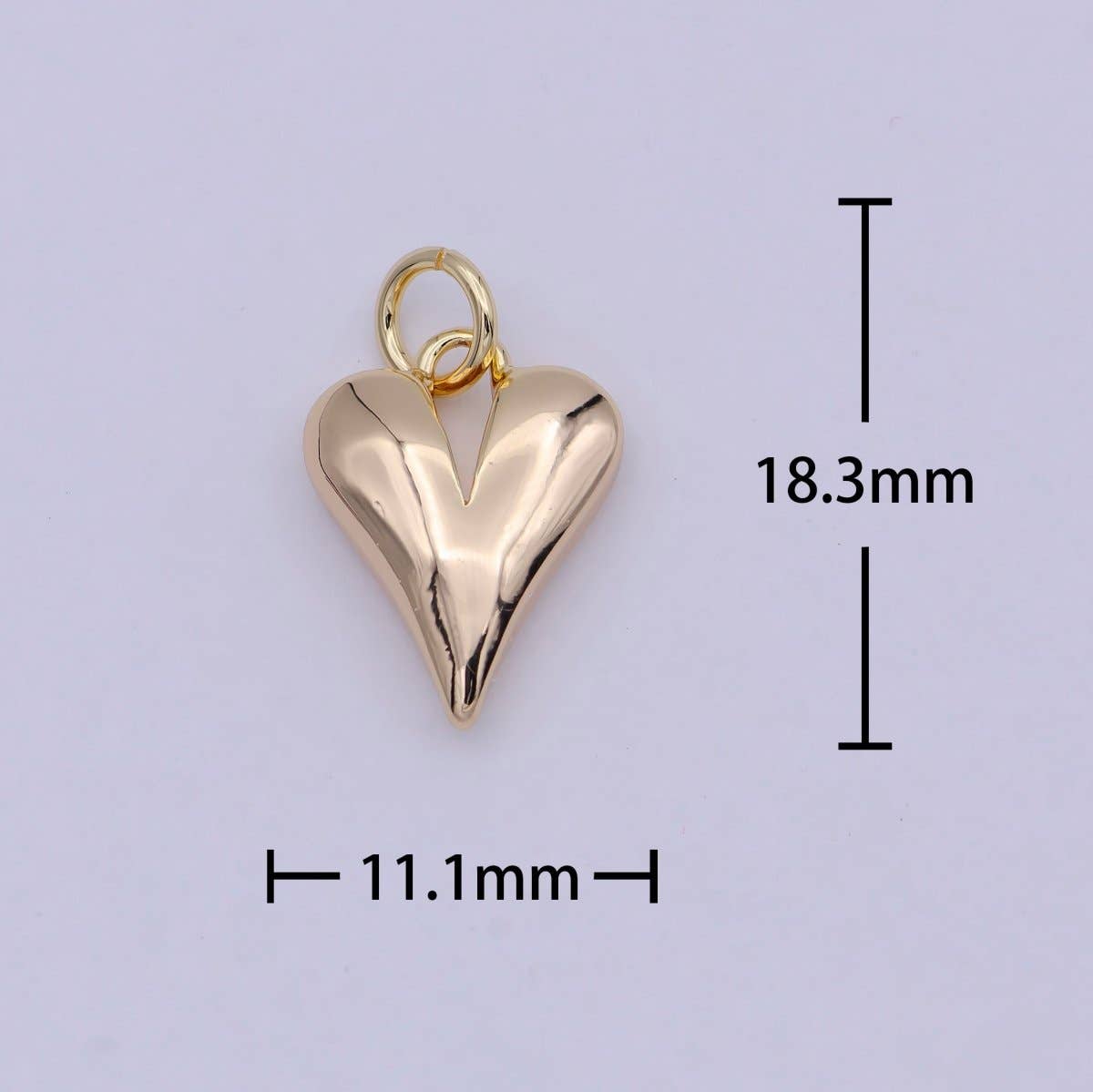 16k Gold Filled Dainty Puff Heart Charm