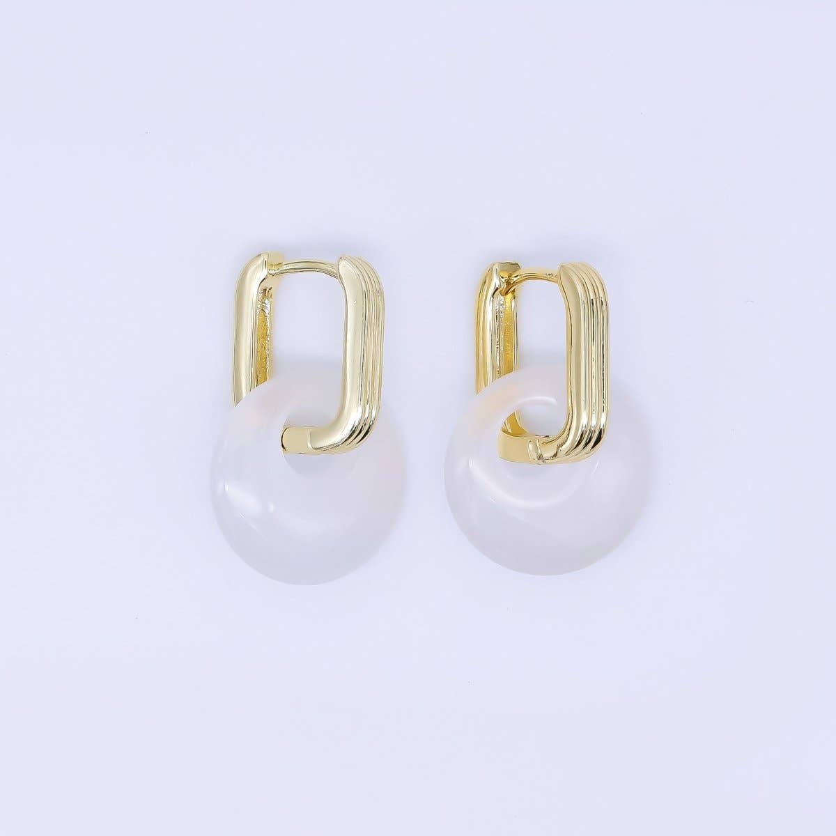 24K Gold Filled Oblong U-Shaped Hoop Drop