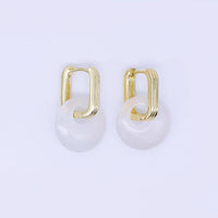 24K Gold Filled Oblong U-Shaped Hoop Drop