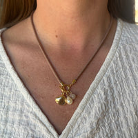 Pearl & Shell Charm Silk Rope Necklace