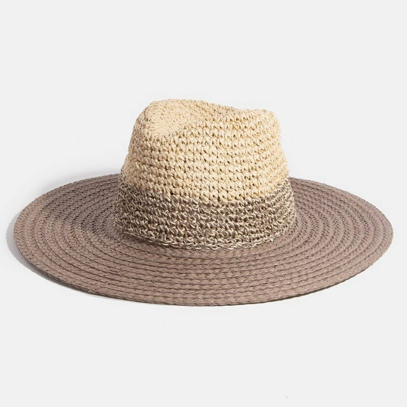 Two Tone Contrast Straw Hat