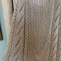 Sleeveless Metallic Knit Cover Up in Gold