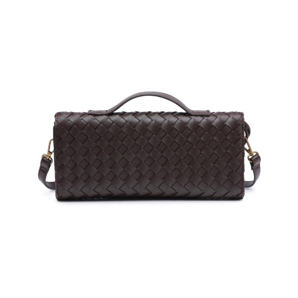 Ada Top Handle Woven East West Clutch Crossbody