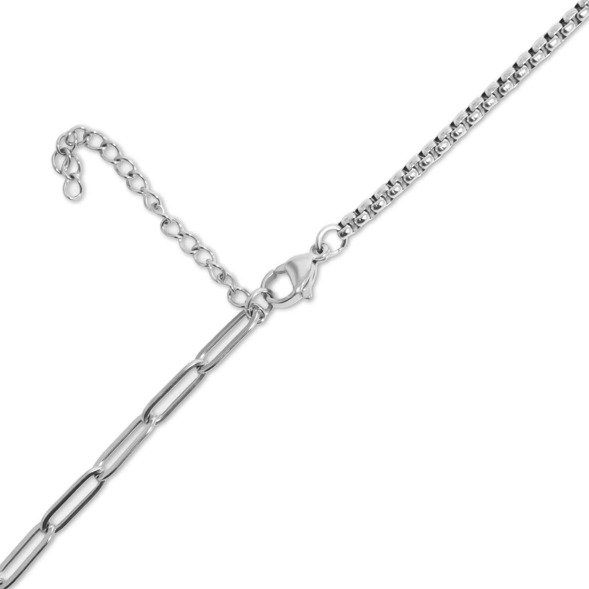 18K Gold Stainless Steel Split Chain with Stone Charm Holder