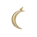 24K Gold Filled Clear CZ Dotted Celestial Crescent Moon Charm