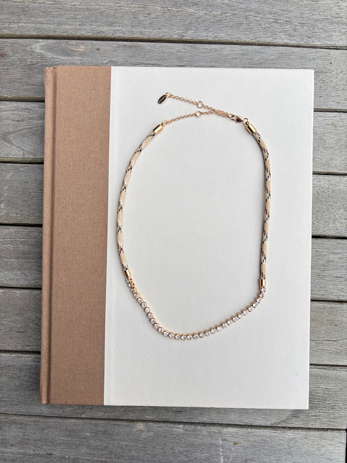 Ivory Paracord & CZ Tennis Necklace