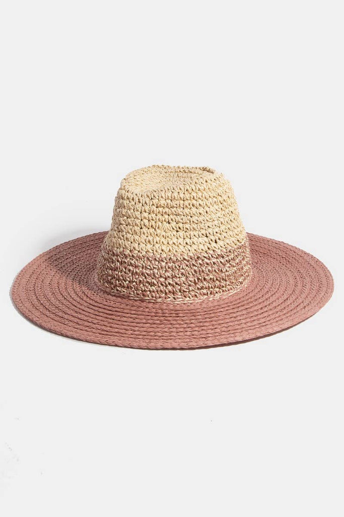 Two Tone Contrast Straw Hat