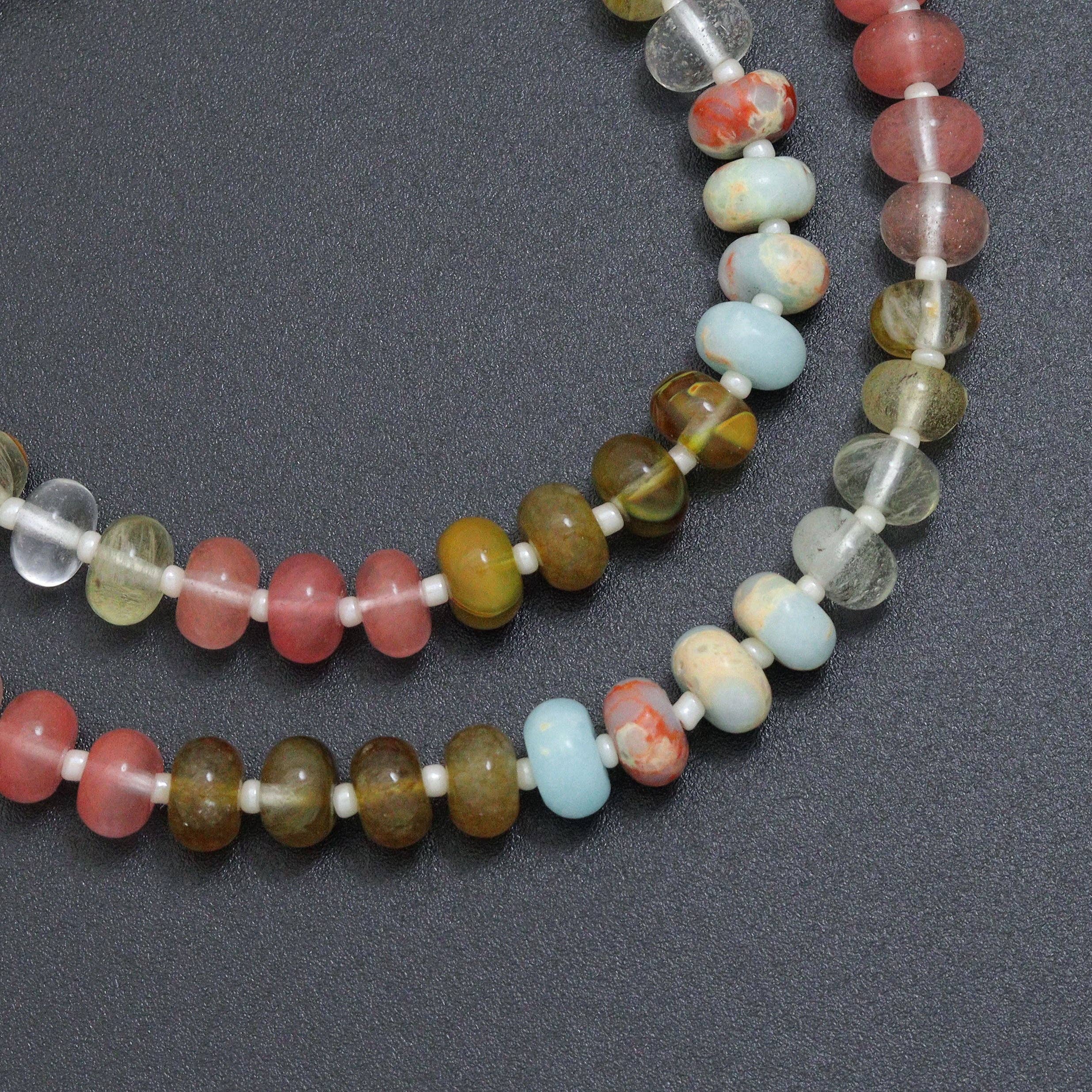 Mixed Gemstone Charm Necklace