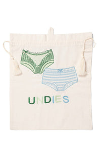 Lingerie Green and Blue Embroidered Travel Packing Bag