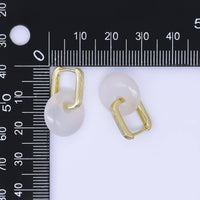 24K Gold Filled Oblong U-Shaped Hoop Drop