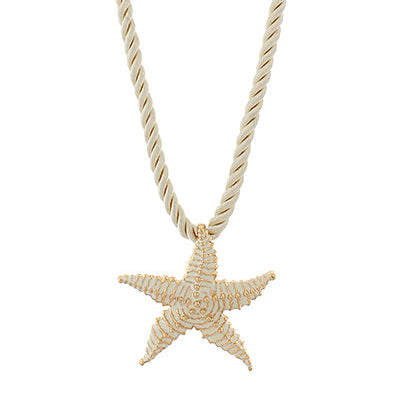 Ivory Textured Starfish Cord Necklace