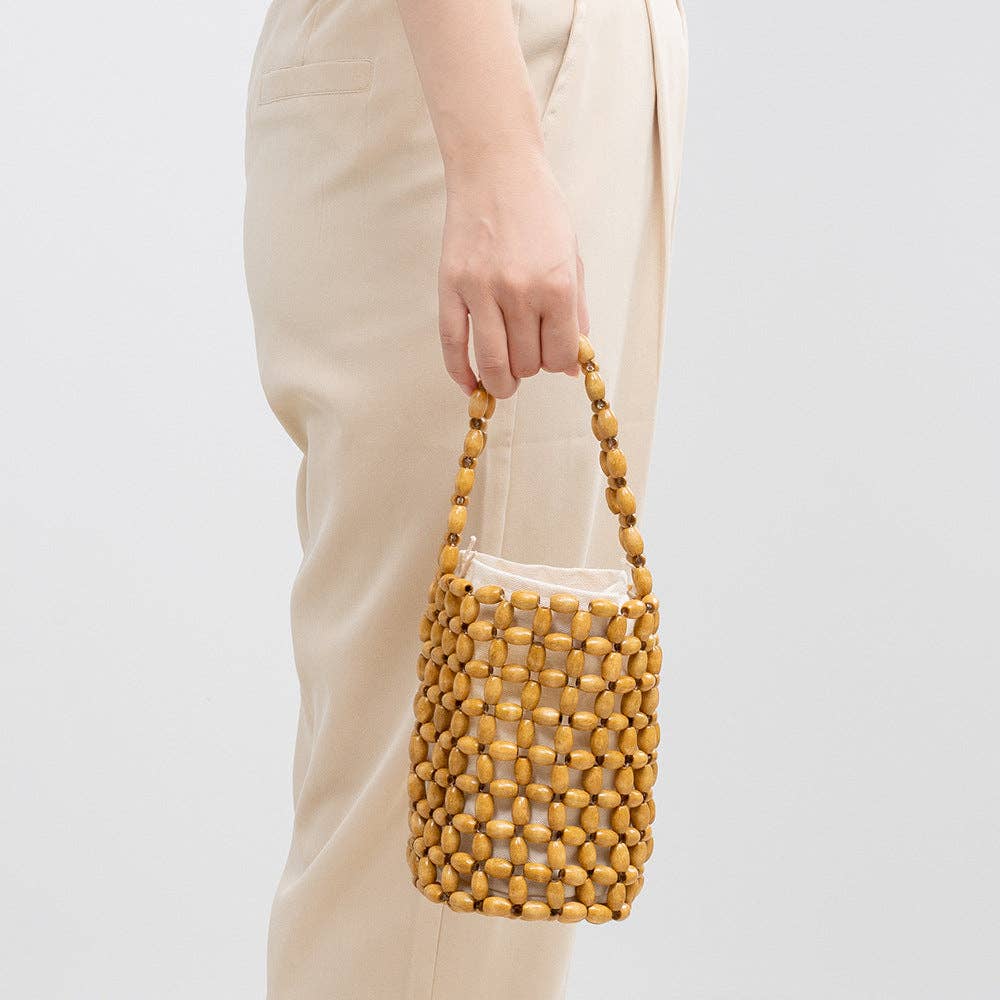 Wooden Bead Bucket Handmade Bags DPFB0613
