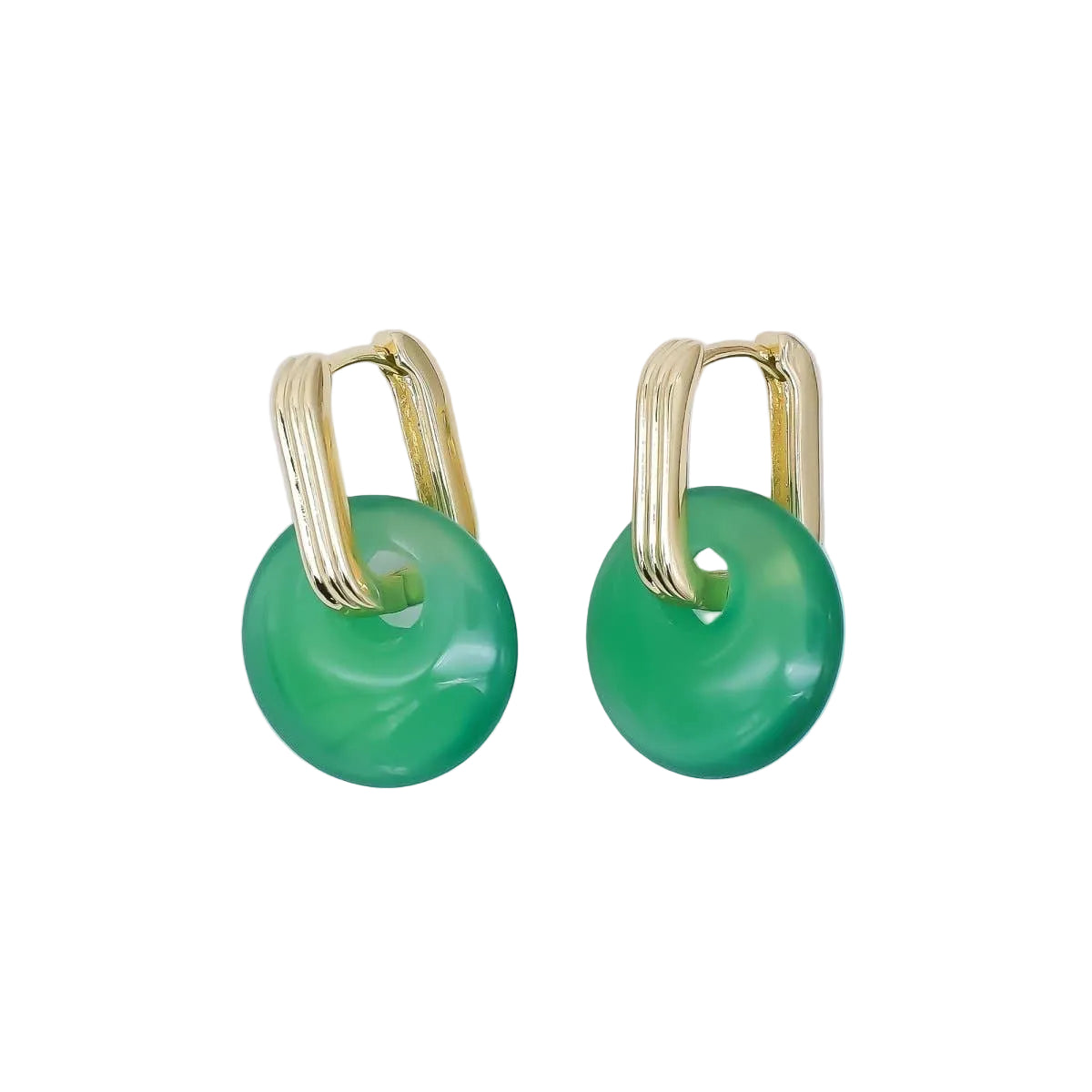 24K Gold Filled Oblong U-Shaped Hoop Drop