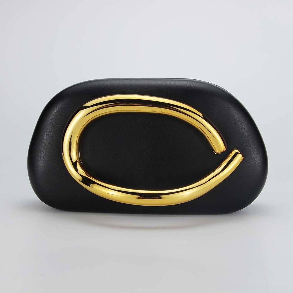 Black Clutch with Gold Hardware