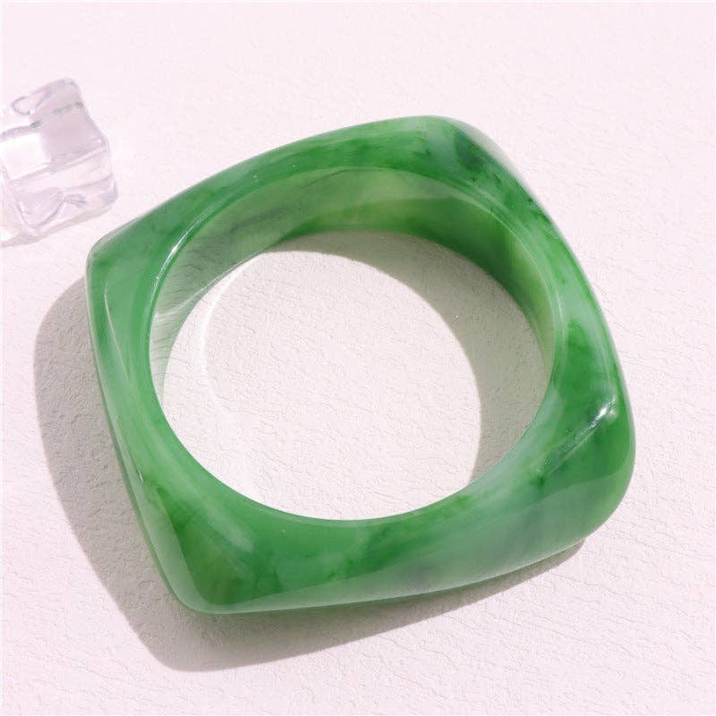 Multicolor Irregular Square Acrylic Bracelets