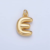 24K Gold Filled 17mm Initial Letter Chubby Balloon Charm