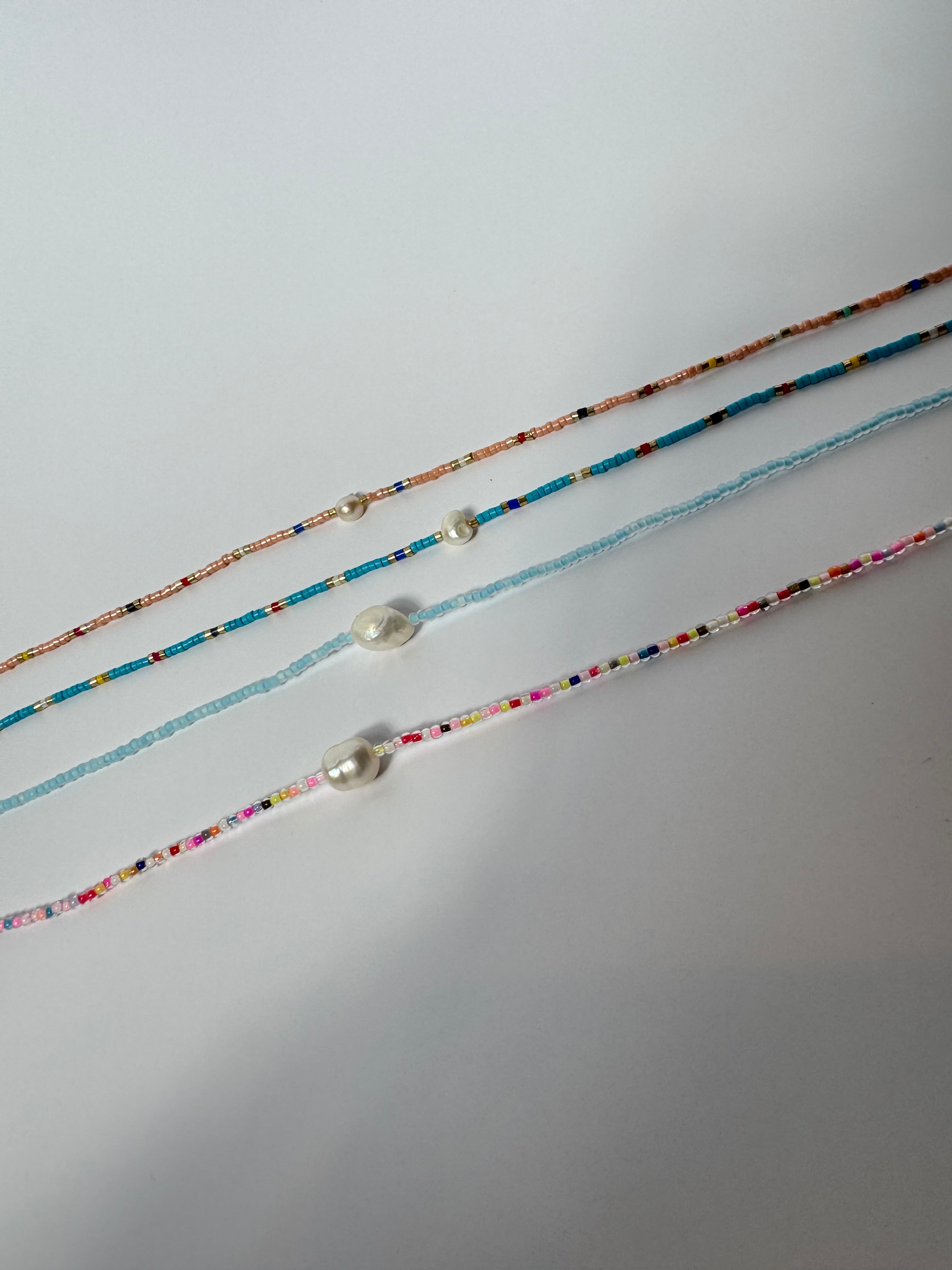 Glass Bead & Pearl Necklace