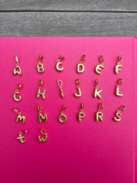 Gold Bubble Letter Charm