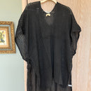 Crochet Beach Cover Up Poncho with Side Ties in Black