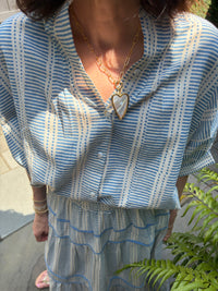 Gold Chain with Mother of Pearl Heart Charm