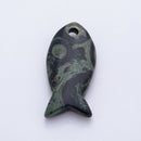 Natural Gemstone 40mm Agate Under the Sea Fish Bead Charm