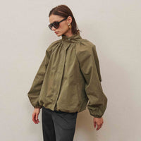 High Neck Gathered Jacket