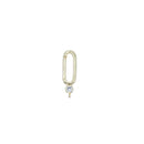 24K Gold Filled Clear Cz Oblong Push Gate Finding