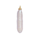 24K 30mm Biwa White Freshwater Pearl Charm