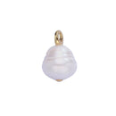 14K Gold Filled White Ringed Baroque Freshwater Pearl Drop Pendant