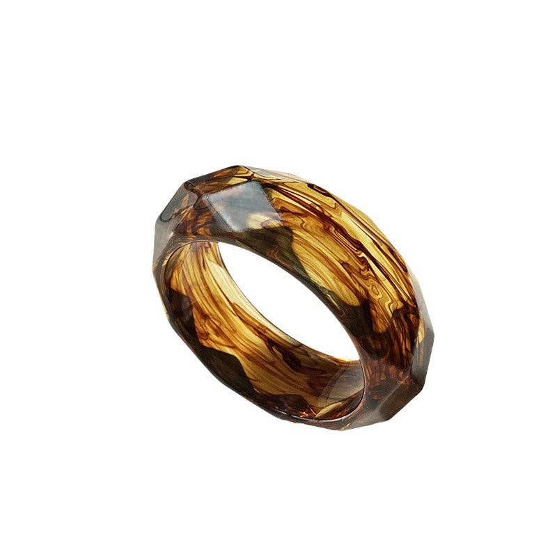 Round Irregular Acrylic Metal Bracelets