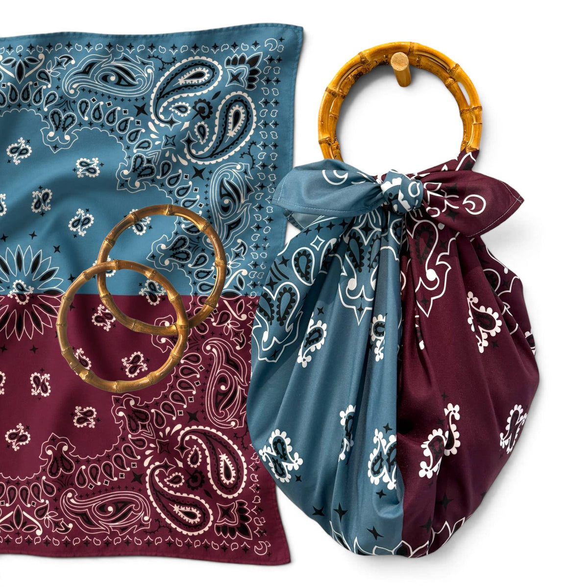 MARU Scarf Bag – Prune & Vintage Blue