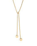 Audrey Lariat Rope Tassel Ball Chain Wrap Steel Necklace