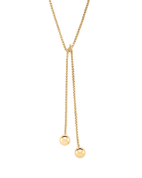 Audrey Lariat Rope Tassel Ball Chain Wrap Steel Necklace