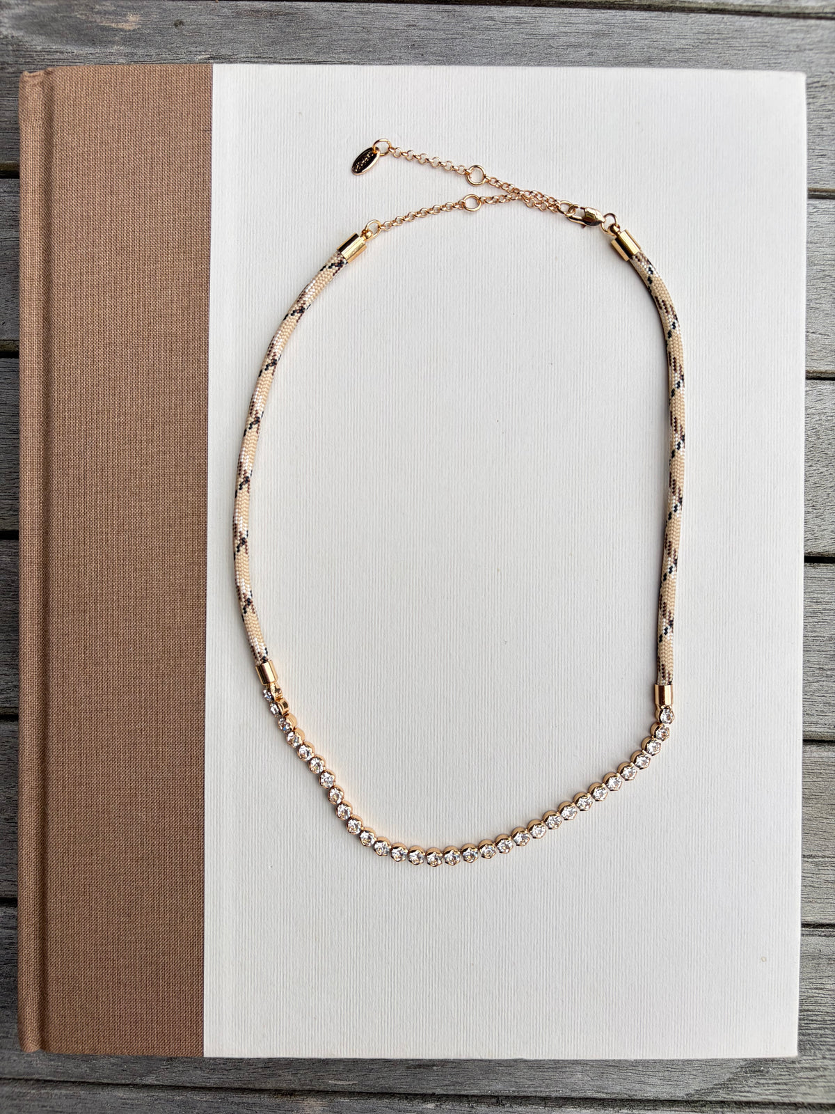 Ivory Paracord & CZ Tennis Necklace