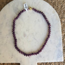Medium Round Bead Magnetic Clasp Necklace-  Plum