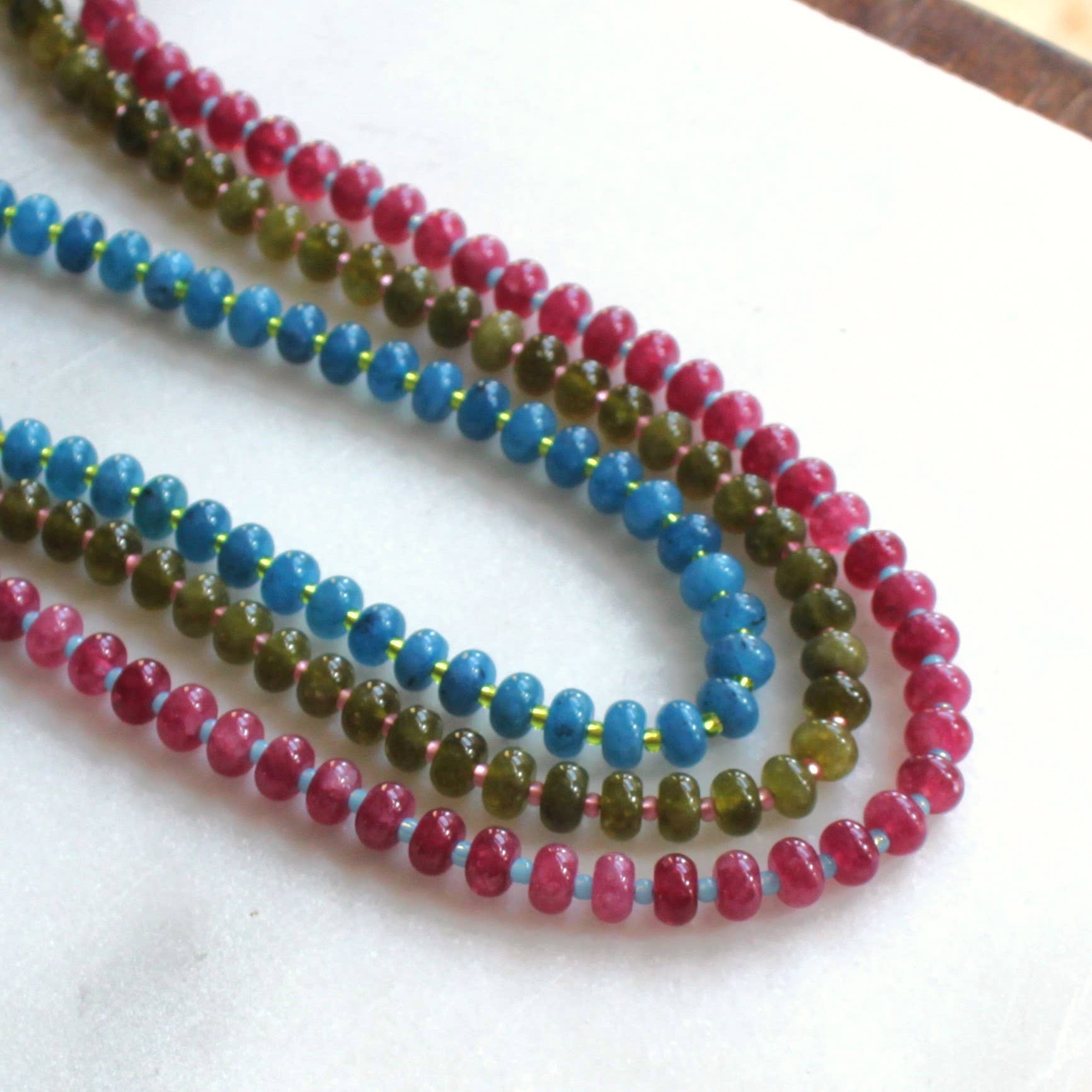 Willow Candy Bead Necklace in Green (In stock week of March 9th)