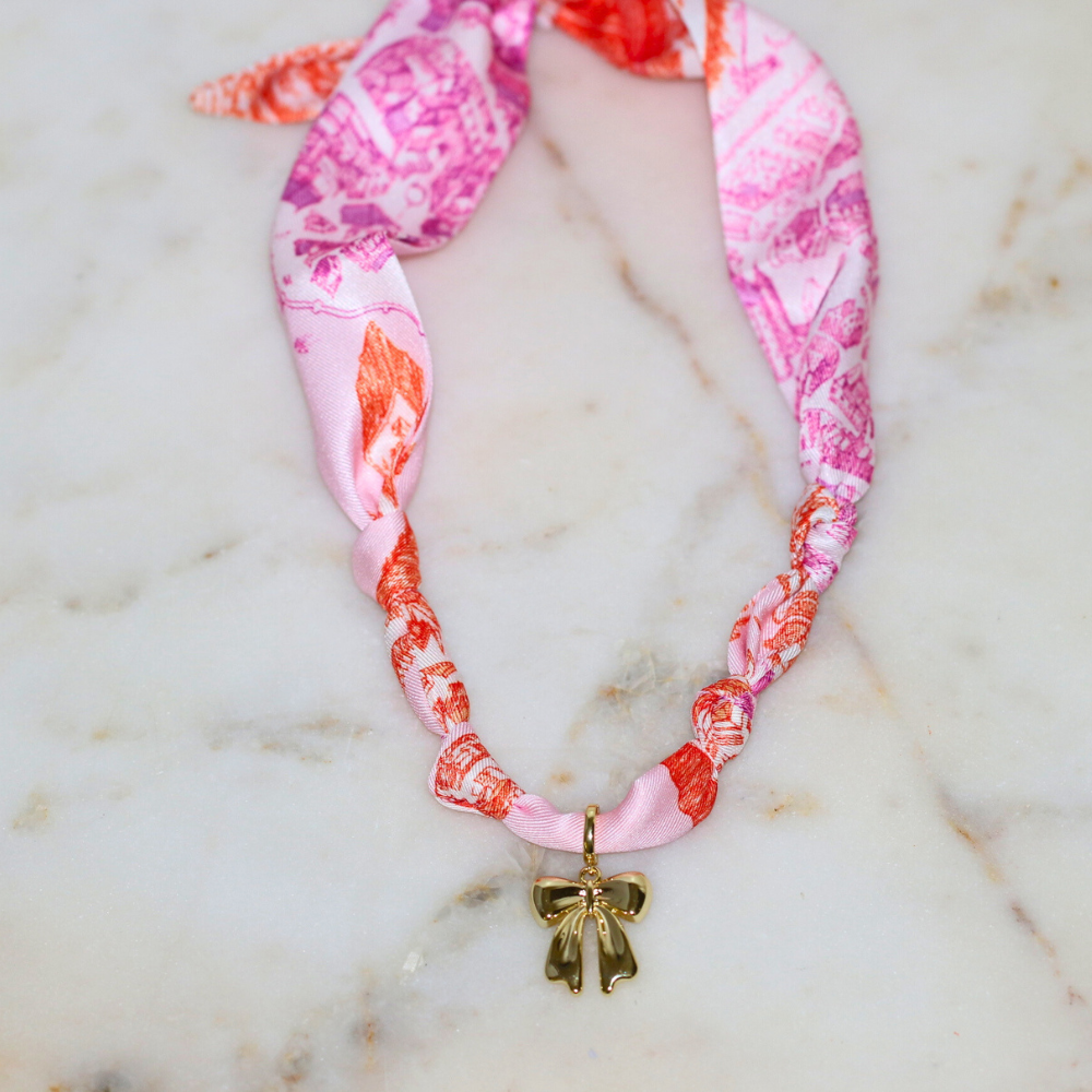 Blush Tied Charm Necklace
