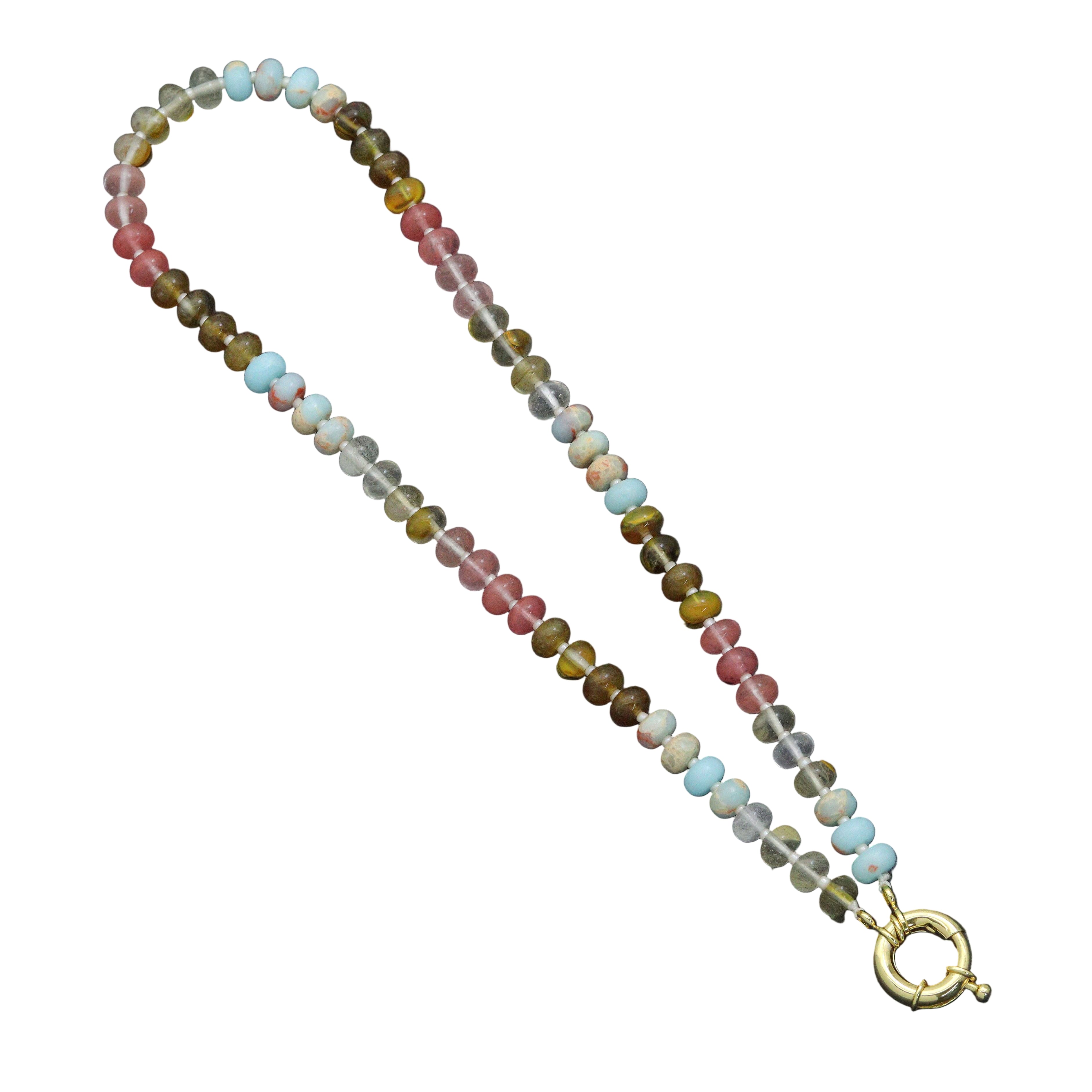 Mixed Gemstone Charm Necklace