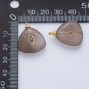 18K Gold Filled 25mm Green Marquise CZ Smokey Quartz Charm