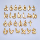 24K Gold Filled 17mm Initial Letter Chubby Balloon Charm
